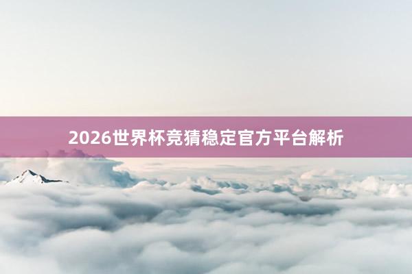 2026世界杯竞猜稳定官方平台解析